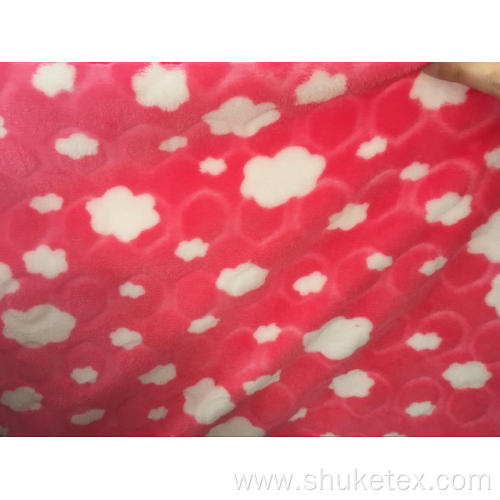 Flannel Shining Jacquard cloud design Knitting Fabric